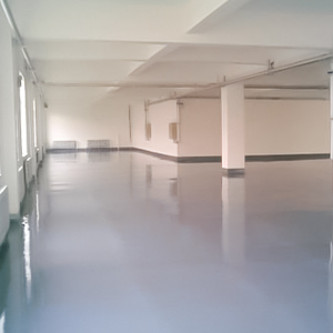 A solvent-free epoxy self-current floor
